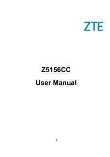 ZTE Z5156CC manual. Smartphone Instructions.